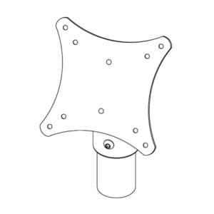 VESA 100/75 TOP MOUNT WITH D38 HINGE,