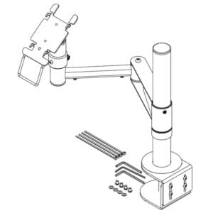 D45/H350 POLE WITH DESK EDGE CLAMP