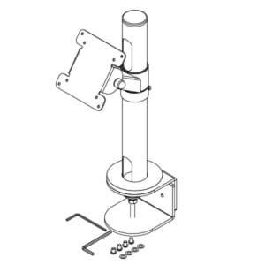 D45/H350 POLE WITH DESK EDGE CLAMP AND
