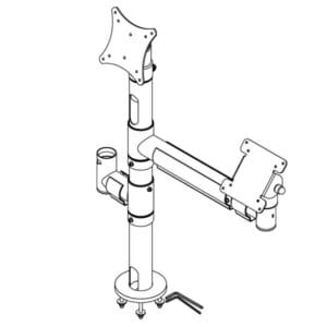 D45/H500 POLE, TOP VESA 75/100, L300-500 ARM