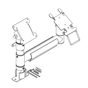 D38/H260 POLE W/38x90 FLANGE & SIDE SUPPORT,