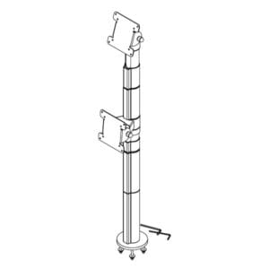 D45/H800 POLE/STAND WITH DOUBLE TOP/SIDE