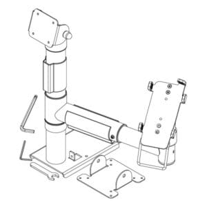 D45/H350 STAINLESS UNDERMOUNT POLE, TOP VESA