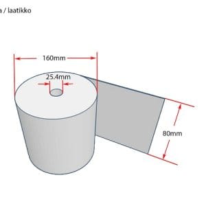 KUITTIPAPERI 80x160x25.4mm