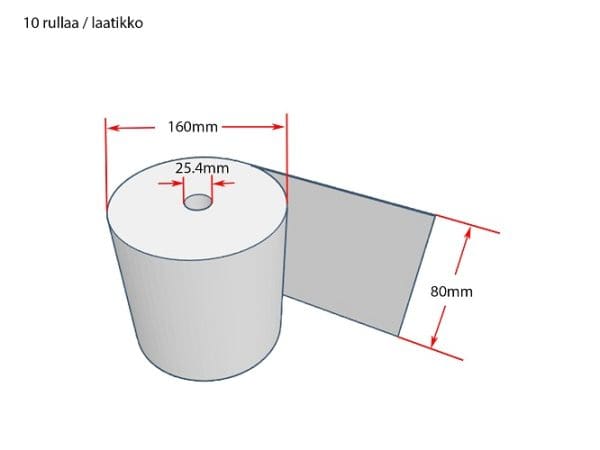 KUITTIPAPERI 80x160x25.4mm
