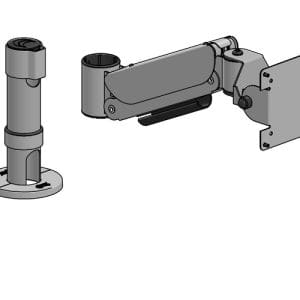 POLE 45/200mm WITH HEIGHT ADJUSTABL ARM 200mm