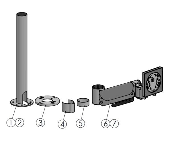 POLE 45/400mm WITH HEIGHT ADJ. ARM (100N) - Image 3