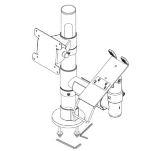 D45/H400 POLE, SIDE/SHORT VESA 75/100, 200 MM